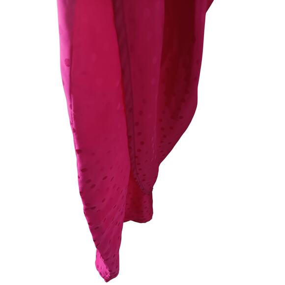 Vintage Dennis Goldsmith Pink Silk Swiss Dot Midi Dress Shoulder Pads SZ 4 - Picture 11 of 16